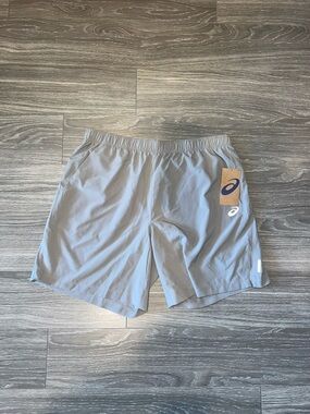 ASICS Men's Light Gray/Tan Athletic Shorts with Elastic Waist